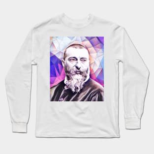 Jean-Baptiste Alphonse Karr Pink Portrait | Jean-Baptiste Alphonse Karr Artwork 8 Long Sleeve T-Shirt